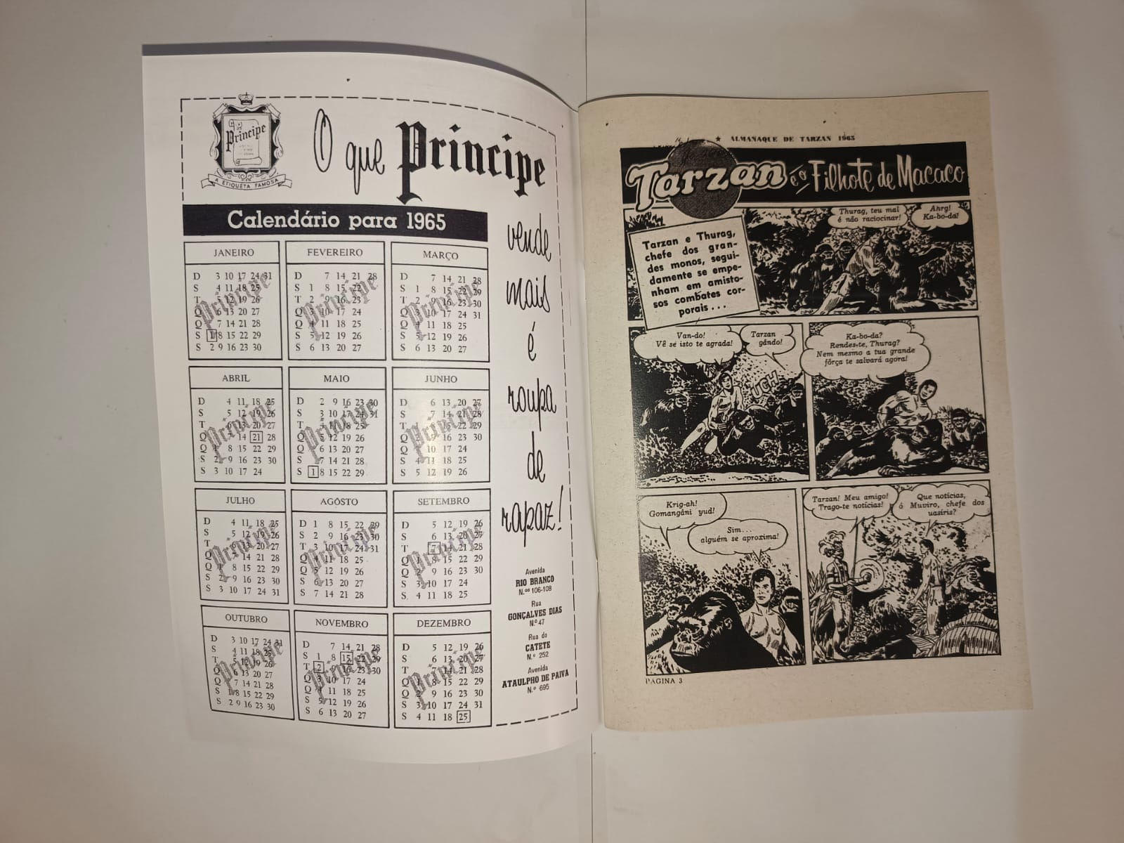 tarzan almanaque e almanaquinho 1965 tarzan almanaque e almanaquinho 1965